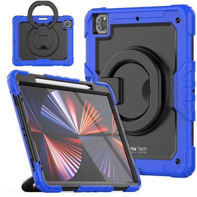 iPad Pro 12.9 (2021) 5th Gen Gorilla Tech Armour Builder Survivor Protective Stand Case Blue